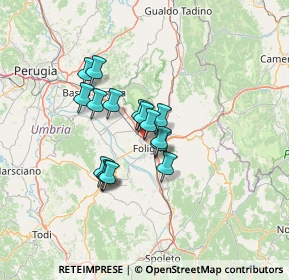 Mappa Via Lago di Bracciano, 06034 Foligno PG, Italia (9.99938)