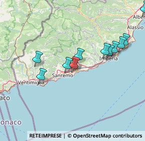 Mappa Via alla Chiesa Borgo Bussana Vecchia, 18038 Sanremo IM, Italia (18.10583)