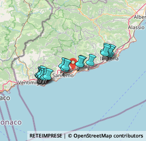 Mappa Via alla Chiesa Borgo Bussana Vecchia, 18038 Sanremo IM, Italia (11.9935)