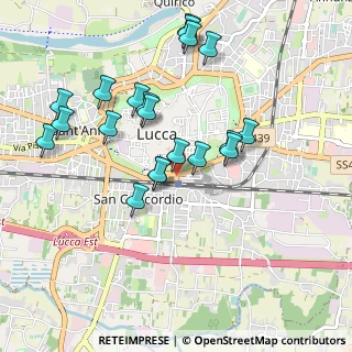 Mappa Stazione F.S. lucca 1° binario, 55100 Lucca LU, Italia (0.974)