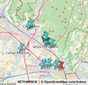 Mappa Via Benvenuto Cellini, 50019 Sesto Fiorentino FI, Italia (3.0225)