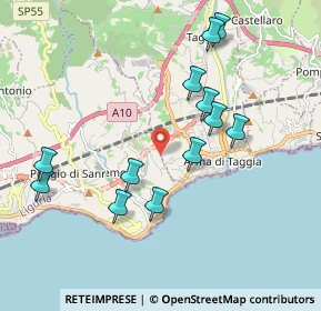 Mappa Via Castelletti, 18038 Sanremo IM, Italia (1.98417)