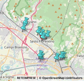 Mappa P.ZZA V.VENETO ANG. VIA CAVALLOTTI, 50019 Sesto Fiorentino FI, Italia (3.09909)
