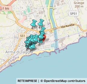 Mappa Via Oro, 18018 Taggia IM, Italia (0.295)