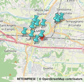 Mappa Via Bonagiunta Urbiciani, 55100 Lucca LU, Italia (1.48182)