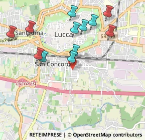 Mappa Via Bonagiunta Urbiciani, 55100 Lucca LU, Italia (1.08917)
