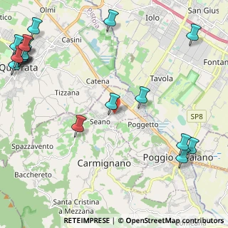 Mappa Via Fratelli Rosselli, 59011 Seano PO, Italia (3.45947)