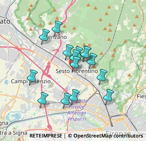 Mappa Via Adriano Bossoli, 50019 Sesto Fiorentino FI, Italia (2.89867)