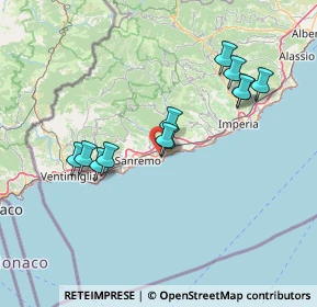 Mappa Bussana, 18038 Taggia IM, Italia (13.58167)