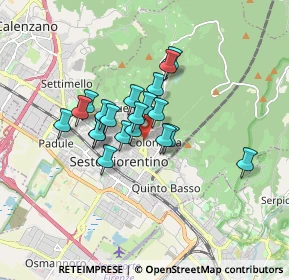 Mappa Via Leonardo Fibonacci, 50019 Sesto Fiorentino FI, Italia (1.231)