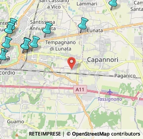 Mappa Via del Marginone, 55012 Capannori LU, Italia (3.35364)