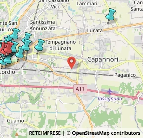 Mappa Via del Marginone, 55012 Capannori LU, Italia (3.52105)