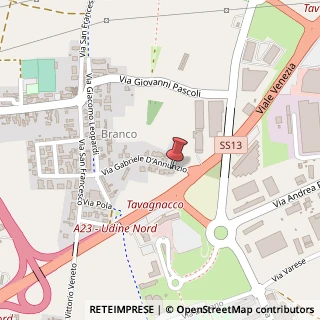Mappa Via G. D'Annunzio, 29, 33010 Tavagnacco, Udine (Friuli-Venezia Giulia)