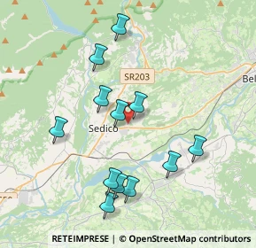 Mappa Via Roncada, 32036 Sedico BL, Italia (3.74333)