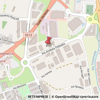 Mappa Via Andrea Palladio, 35, 33010 Tavagnacco, Udine (Friuli-Venezia Giulia)