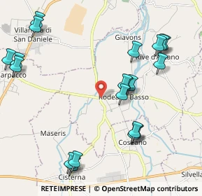Mappa Rodeano Alto Via Carnia, 33030 Rive d'Arcano UD, Italia (2.4325)