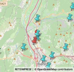 Mappa Via Cà Rossa, 38121 Trento TN, Italia (5.42538)