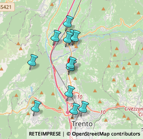 Mappa Via Cà Rossa, 38121 Trento TN, Italia (3.39583)