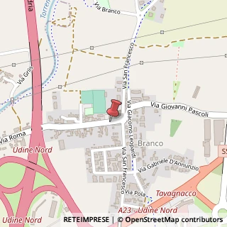 Mappa Via Roma 7 33010, 33010 Branco, UD, Italia, 33010 Tavagnacco, Udine (Friuli-Venezia Giulia)