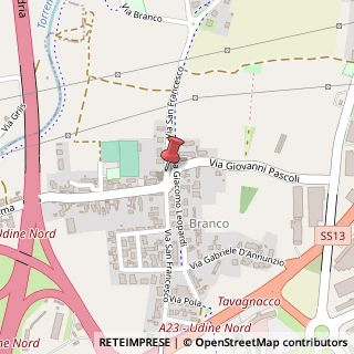 Mappa Via s. francesco 25, 33010 Tavagnacco, Udine (Friuli-Venezia Giulia)