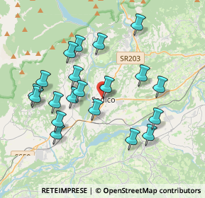 Mappa Via Agordina, 32036 Sedico BL, Italia (3.6965)