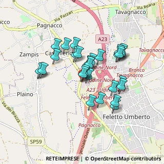 Mappa Via des Giavis, 33010 Pagnacco UD, Italia (0.73793)