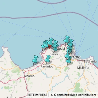 Mappa Via Giagaffe, 90044 Carini PA, Italia (11.05538)
