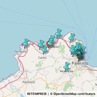 Mappa Via Giummari, 90044 Carini PA, Italia (9.2555)