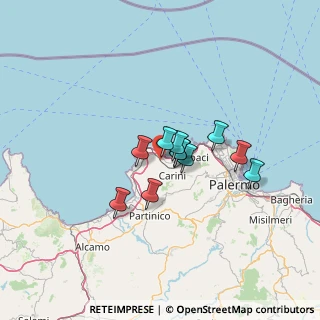 Mappa Via Berna, 90044 Carini PA, Italia (9.78364)