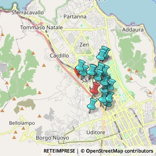 Mappa Via Giuseppe Tranchina, 90146 Palermo PA, Italia (1.523)