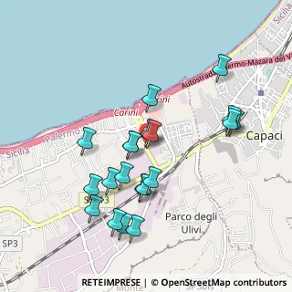 Mappa Via Ciachea, 90044 Palermo PA, Italia (1.025)