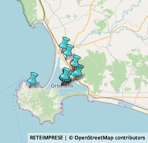 Mappa Strada statale 1 via aurelia Km. 145 N, 58015 Orbetello GR, Italia (3.88364)