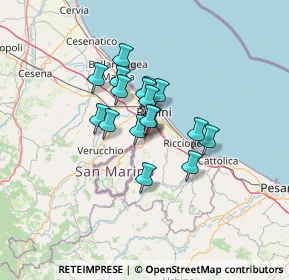 Mappa Casa Del Cane, 47924 Rimini RN, Italia (8.84059)