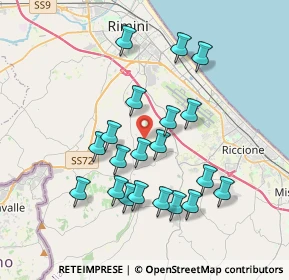 Mappa Via Cantiano, 47924 Rimini RN, Italia (3.584)