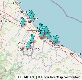 Mappa Via Cantiano, 47924 Rimini RN, Italia (8.86857)