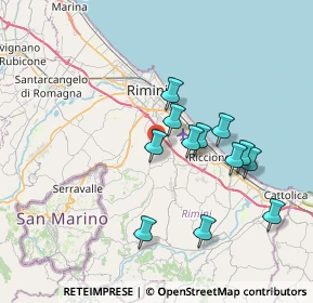 Mappa Via Cantiano, 47924 Rimini RN, Italia (6.79417)