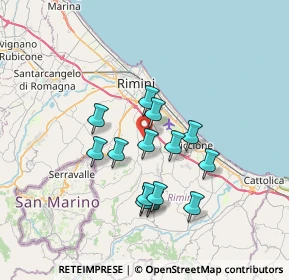 Mappa Via Cantiano, 47924 Rimini RN, Italia (5.96143)