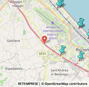 Mappa Via Olmo Longo, 47924 Rimini RN, Italia (3.75077)