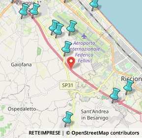 Mappa Via Olmo Longo, 47924 Rimini RN, Italia (3.08)
