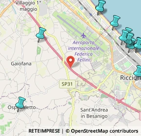 Mappa Via Olmo Longo, 47924 Rimini RN, Italia (3.37308)