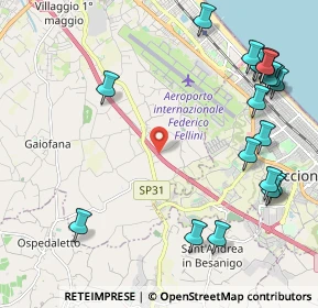Mappa Via Olmo Longo, 47924 Rimini RN, Italia (2.8425)