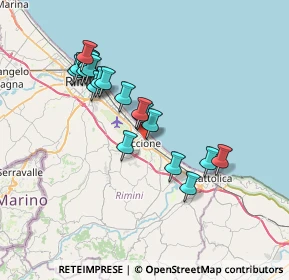 Mappa Viale Massaua, 47838 Riccione RN, Italia (6.878)