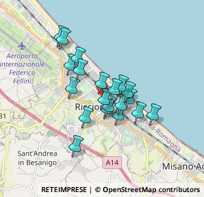 Mappa Viale Massaua, 47838 Riccione RN, Italia (1.2965)