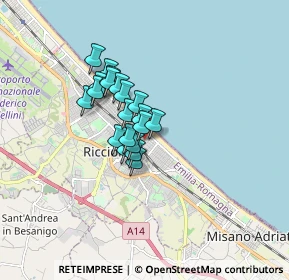 Mappa Viale Filippo Corridoni, 47838 Riccione RN, Italia (1.105)