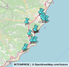 Mappa Via Privata Piani Romani, 17021 Alassio SV, Italia (5.49938)