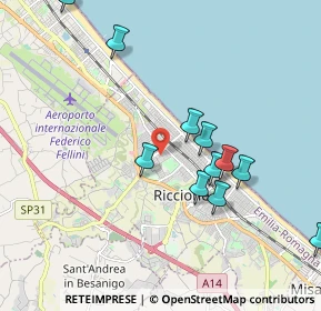 Mappa Viale Marmolada, 47838 Riccione RN, Italia (2.04545)