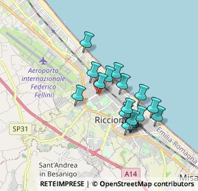 Mappa Viale Marmolada, 47838 Riccione RN, Italia (1.44235)