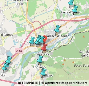 Mappa Via Giacomo Puccini, 34072 Gradisca d'Isonzo GO, Italia (2.29)