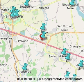 Mappa Palmanova Outlet Village, 33041 Aiello del Friuli UD, Italia (3.09846)