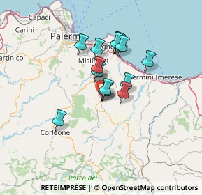 Mappa Unnamed Road, 90030 Villafrati PA, Italia (10.365)